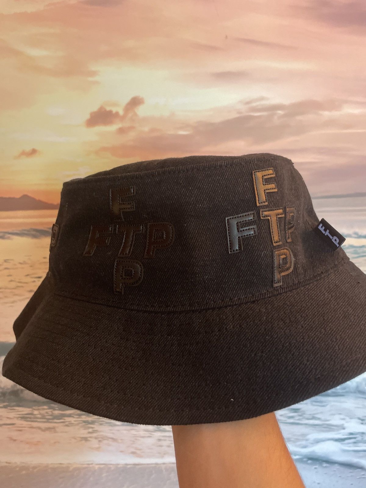 Fuck The Population FTP “Cross” Denim Bucket Hat (S/M) Size ONE SIZE - 1 Thumbnail