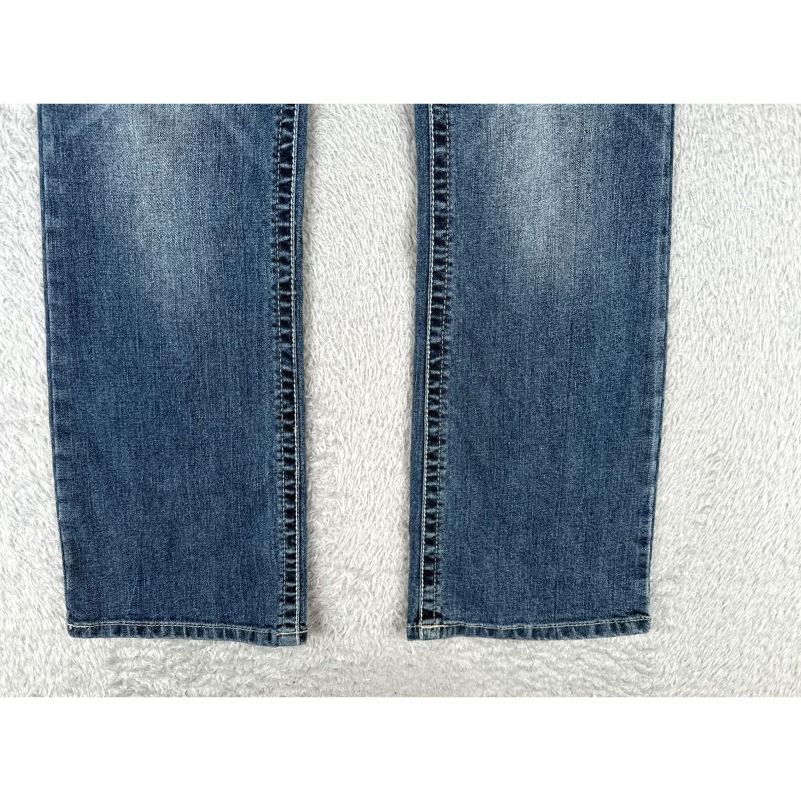 Vintage No Boundaries Jeans Juniors 7 Blue Denim Bootcut Low Rise Cotton Embellish 26x30 Womens Jeans Menus? Size 28" / US 6 / IT 42 - 2 Thumbnail