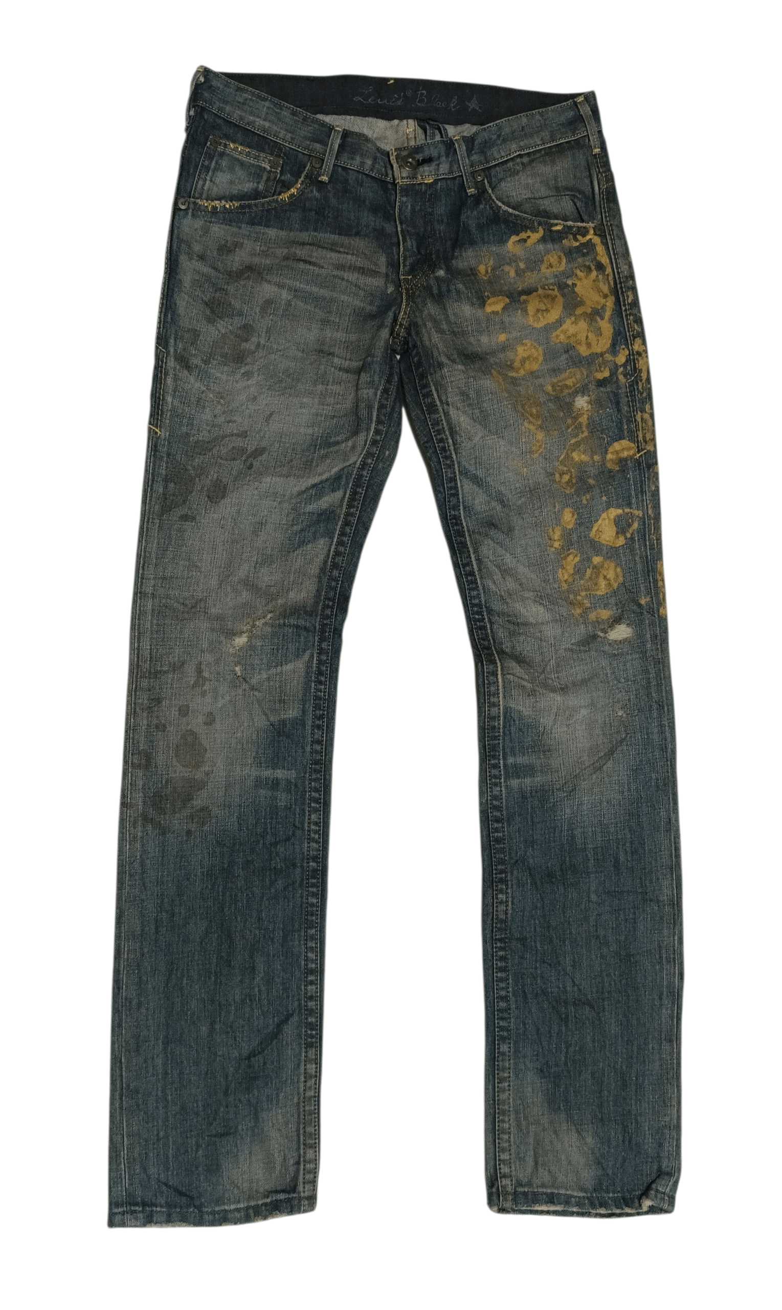 Levi's Levi's Black Star Slim Fit Low Rise Gold Paint Splash Size US 30 / EU 46 - 1 Thumbnail
