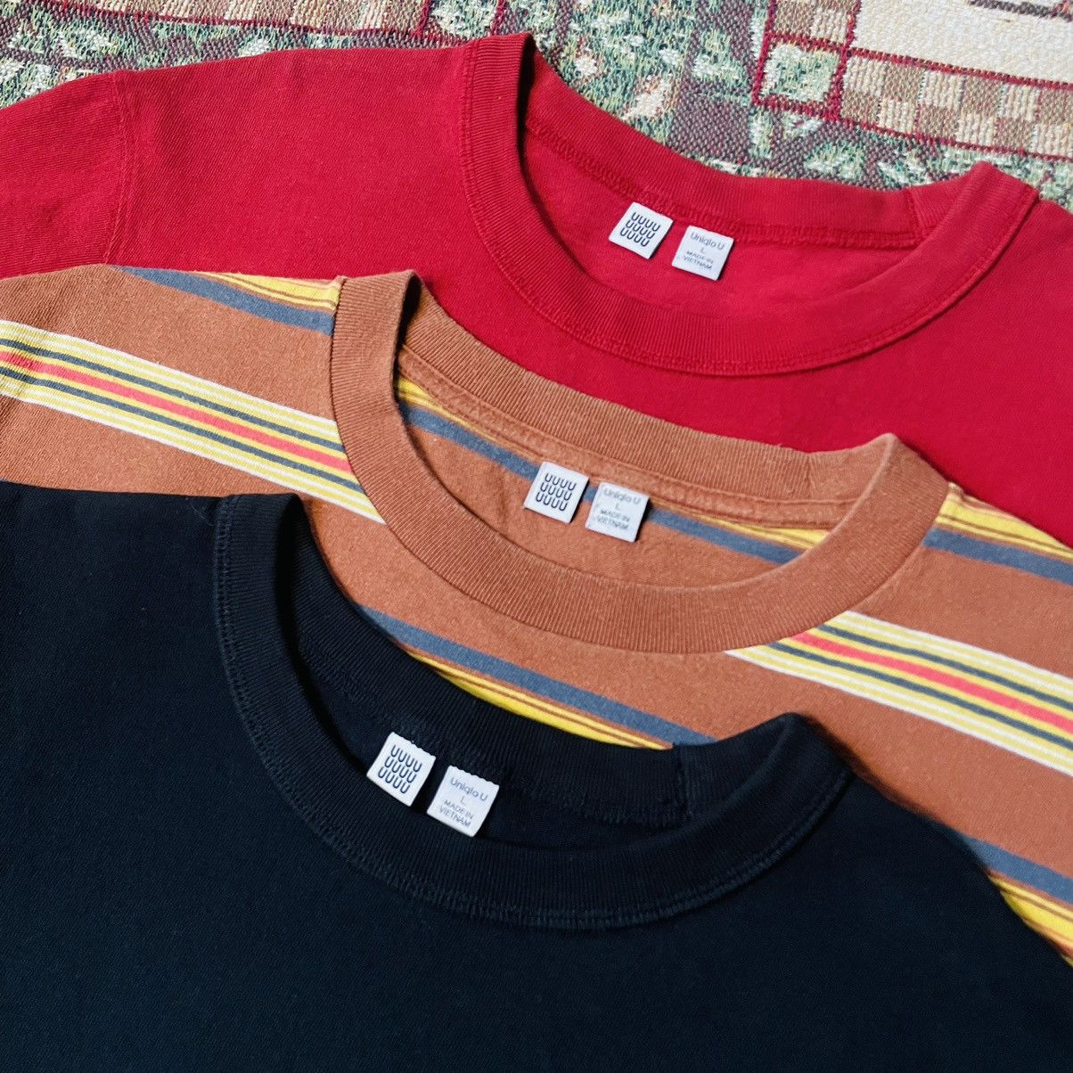 Uniqlo SS18 Solid Cotton Rib Tee Bundle