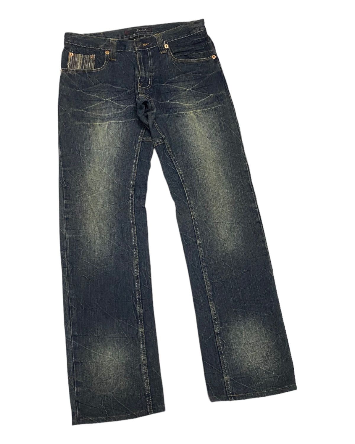 Japanese Brand RUSTY RIPPED🔥DOMINATE HANDCRAFTED DISTRESSED DENIM JEANS Size US 32 / EU 48 - 7 Thumbnail