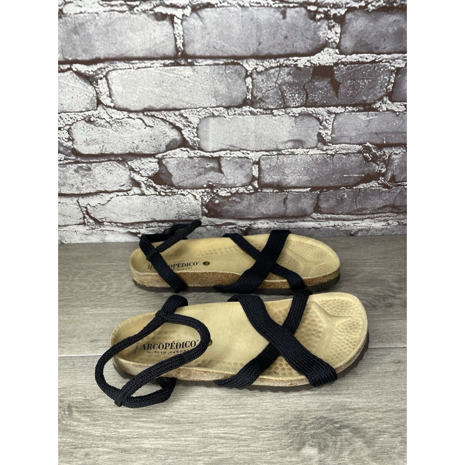Other Arcopedico Salute Navy Blue Fabric Nylon Cross Strap Cork Sa Size US 9.5 / IT 39.5 - 11 Thumbnail