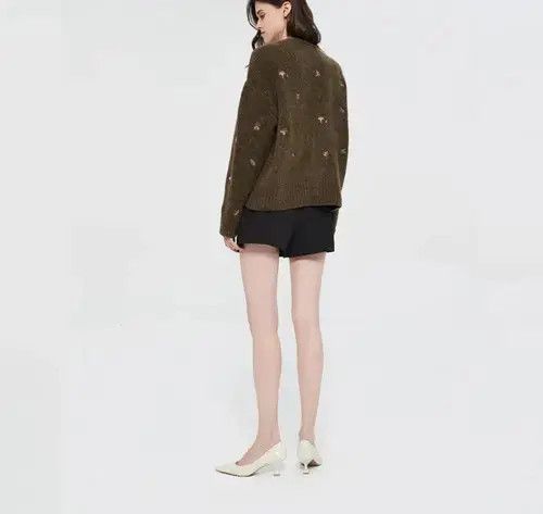 Japanese Brand women Vintage knit cardigan with embroidery Long sleeves Size ONE SIZE - 5 Thumbnail