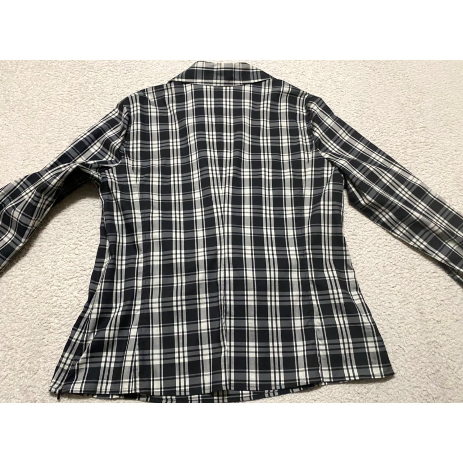 Talbots Talbots Shirt Womens 16 Black Plaid Faux Wrap Side Zip Stretch Long Sleeve Vintage 1972 Womens Size XXL / US 16-18 / IT 52-54 - 7 Thumbnail