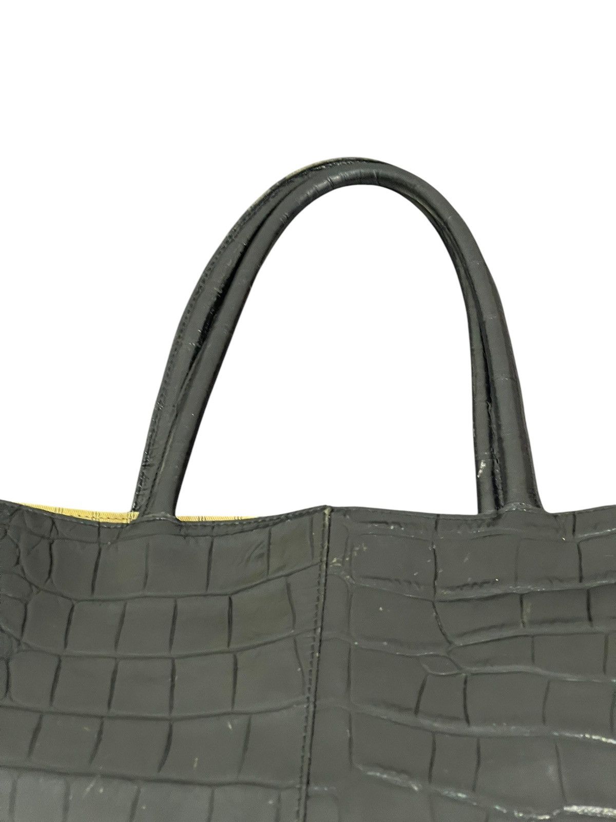 Genuine Leather Crocodile Embossed Vtg Unknown Japan Shoulder Bag 1🟩9 Size ONE SIZE - 13 Thumbnail