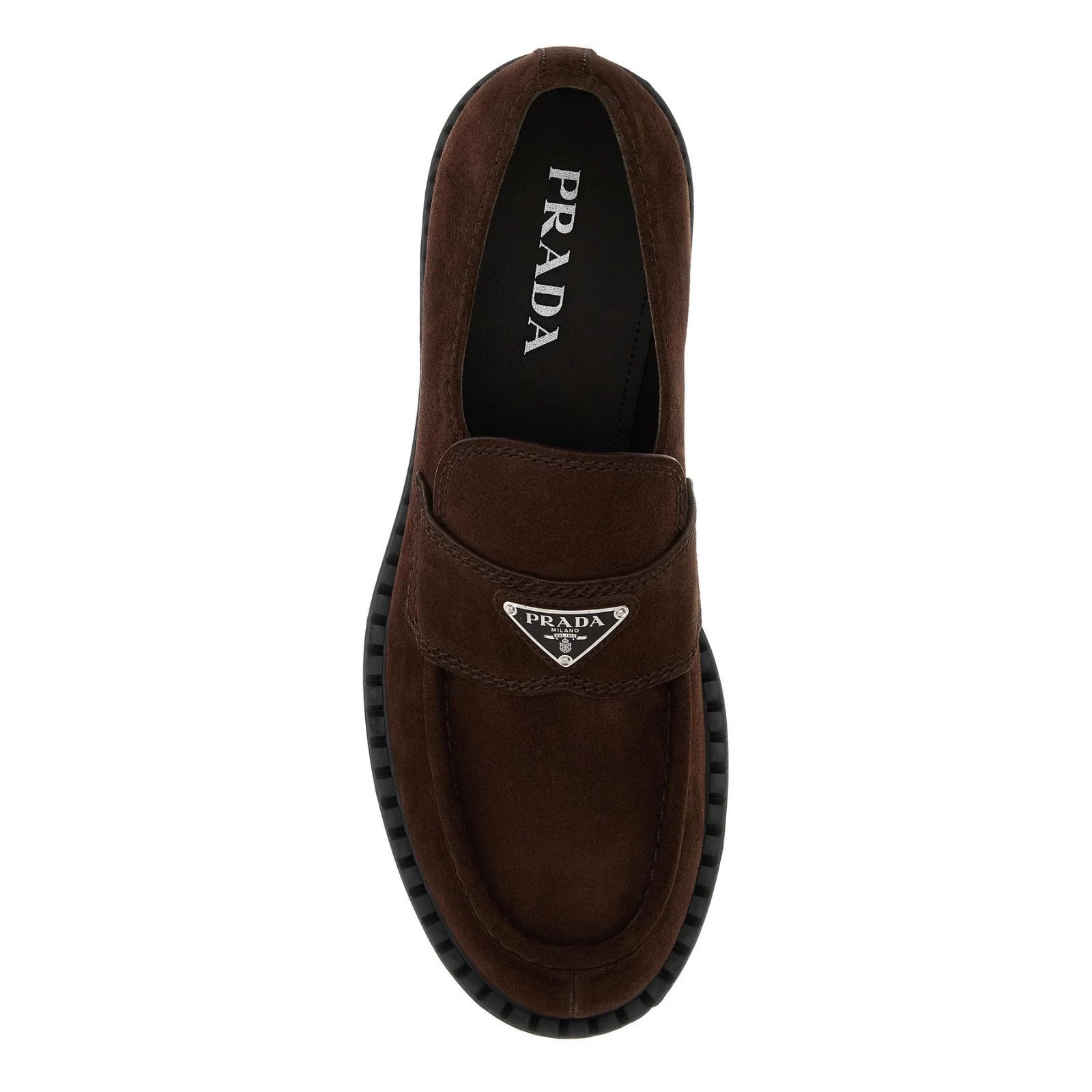 Prada PRADA Chocolate Brown Suede Loafers New And Authentic (Men's Size US 12 / EU 45 - 4 Thumbnail