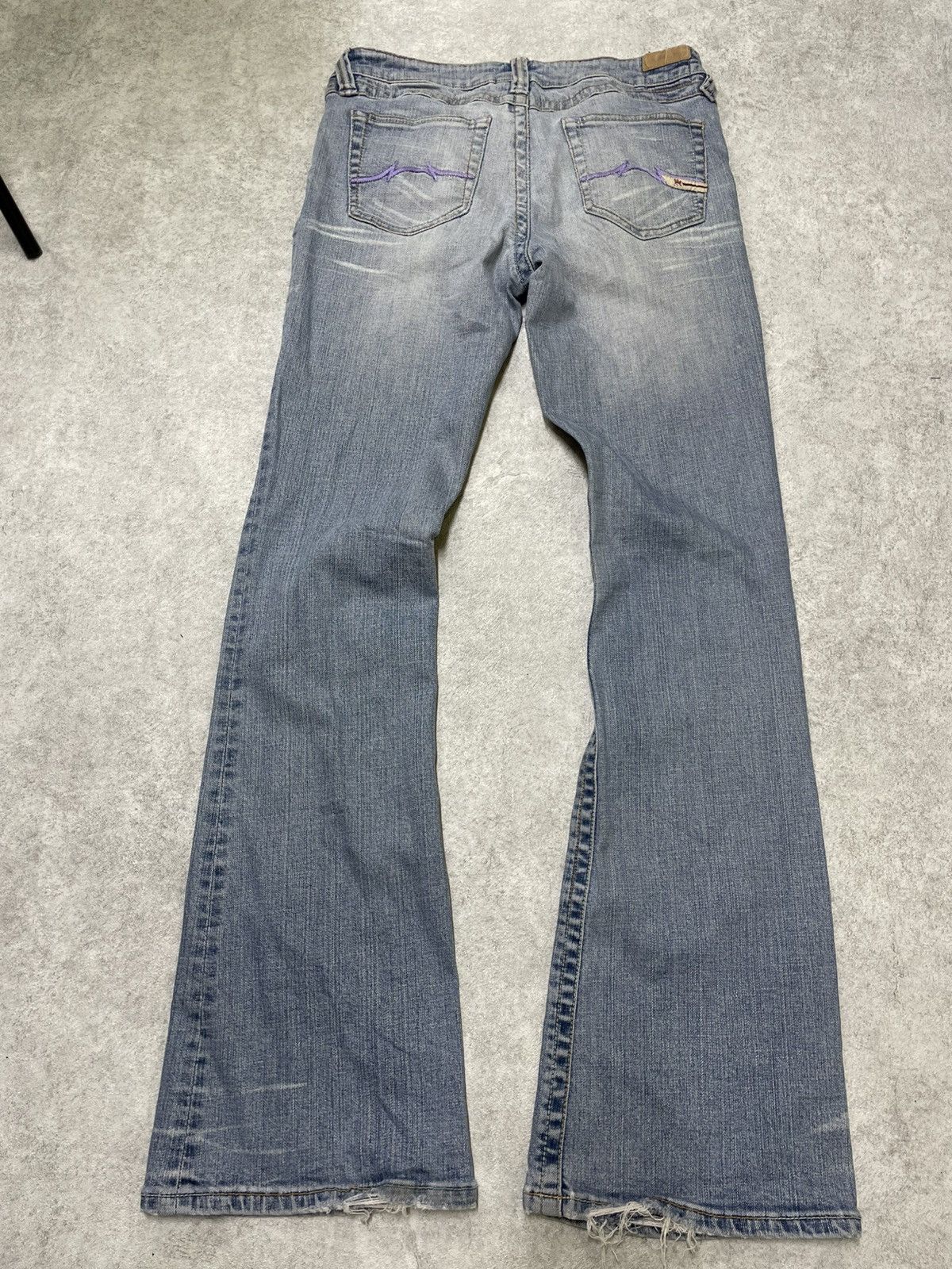 If Six Was Nine × Le Grande Bleu (L.G.B.) Distressed Ifsixwasnine Style Flare Denim Rockstar Grail LGB Size US 29 - 7 Thumbnail