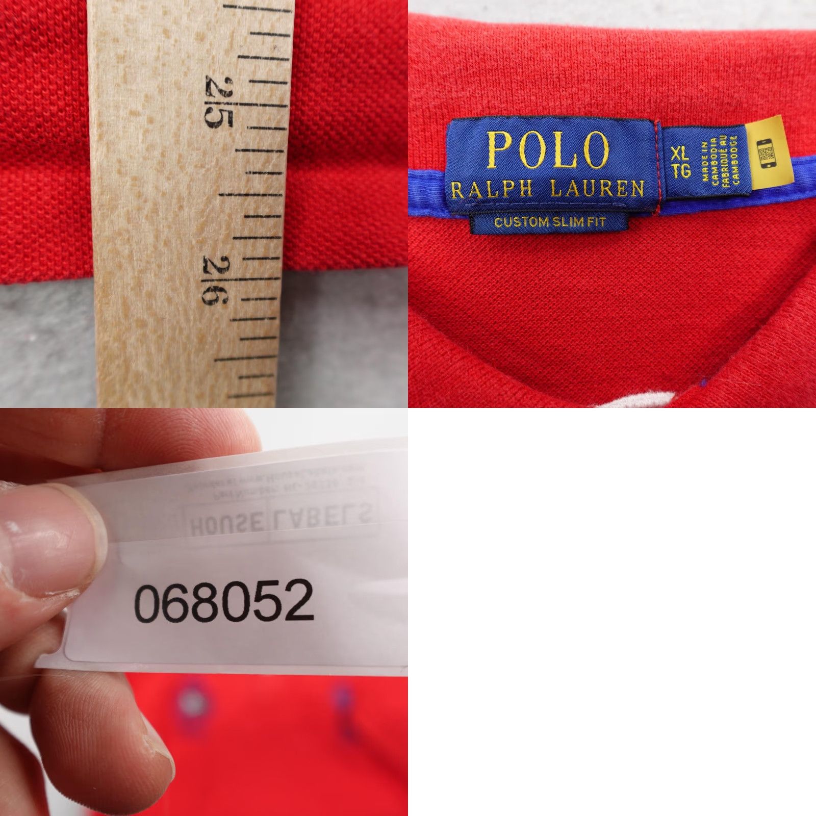 Polo Ralph Lauren Ralph Lauren Polo Shirt Mens XL Red Slim Fit Big Pony Yacht Club Crest #3 Embroidered Logo Short Sleeve Collared Knit Cotton Polo Shirt Size US XL / EU 56 / 4 - 8 Thumbnail
