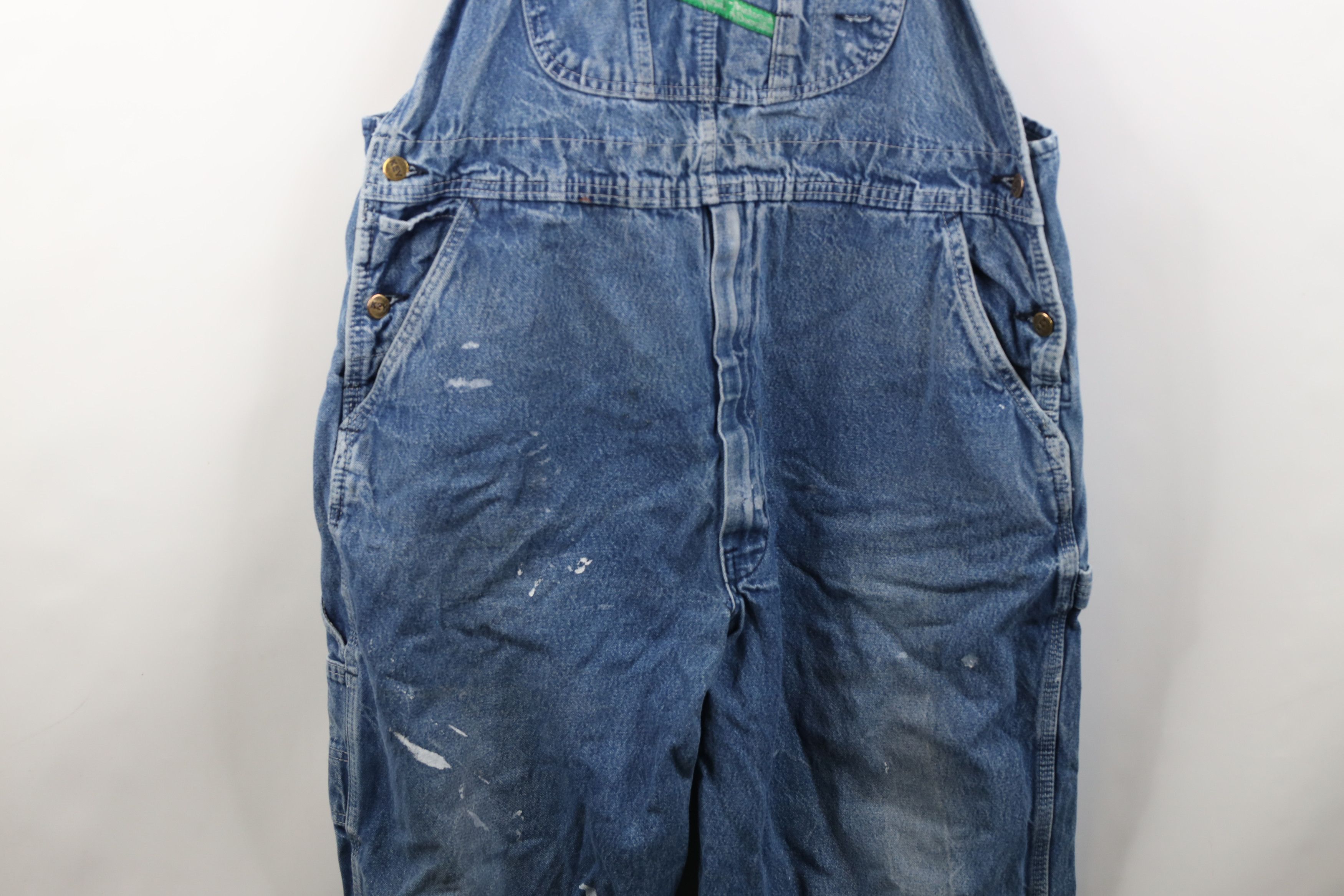Vintage Vintage 90s Streetwear Thrashed Wide Leg Denim Overalls Size US 42 / EU 58 - 8 Thumbnail