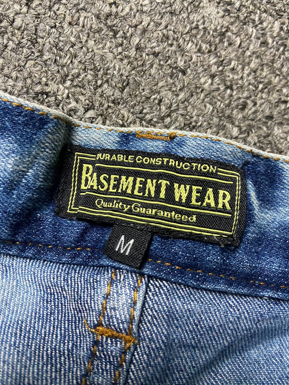 Japanese Brand Basement Wear Acid Wash Distressed Jeans (164) Size US 32 / EU 48 - 4 Thumbnail