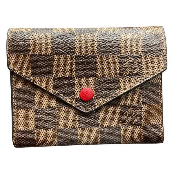Louis Vuitton Louis Vuitton Louis Vuitton Portefeuille Victorine Damier Wallet Textile Short Wallet N41659 DUTY FREE for USA Size ONE SIZE - 1 Thumbnail