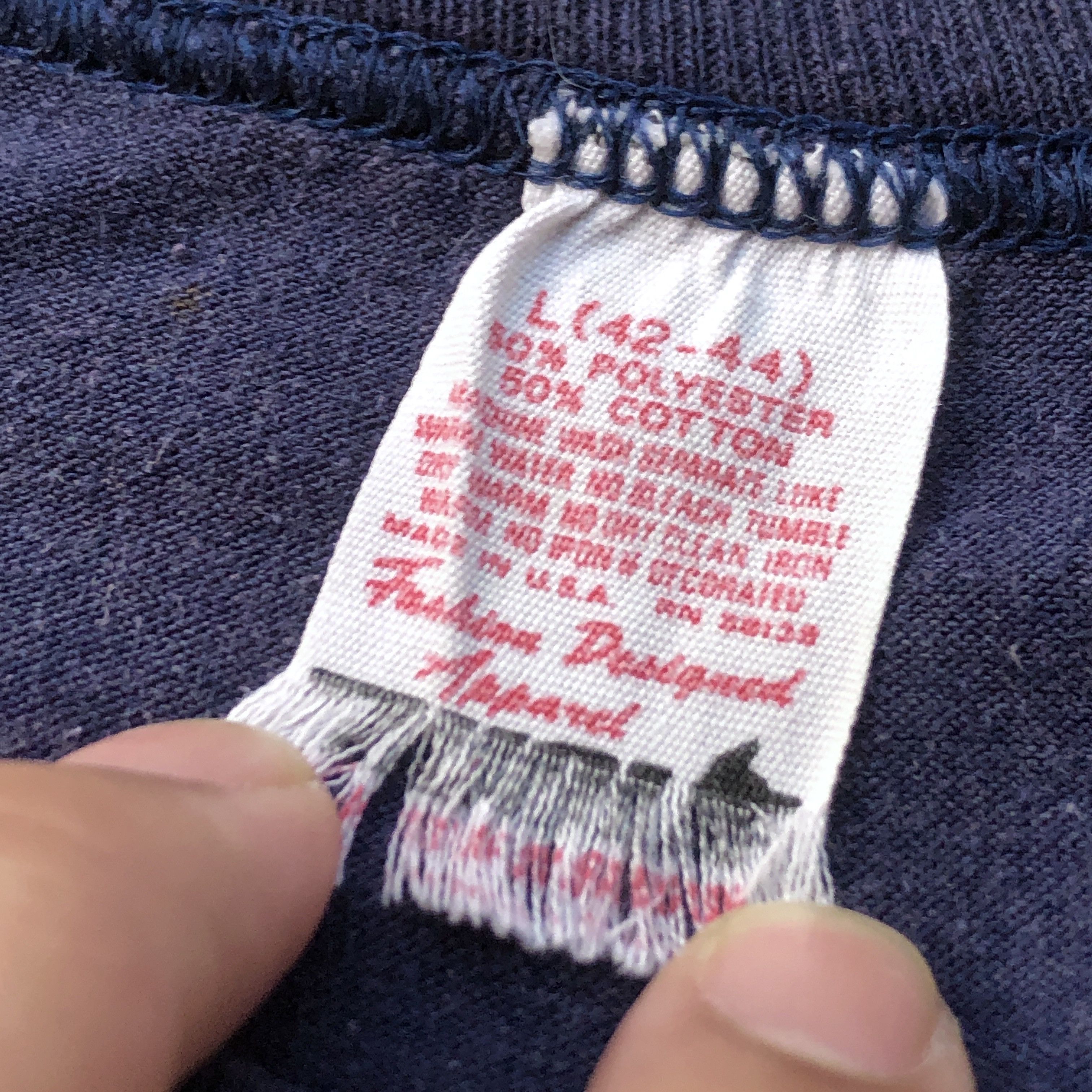 Vintage Vintage 80s American Sign Language tee faded navy L Size US L / EU 52-54 / 3 - 5 Thumbnail