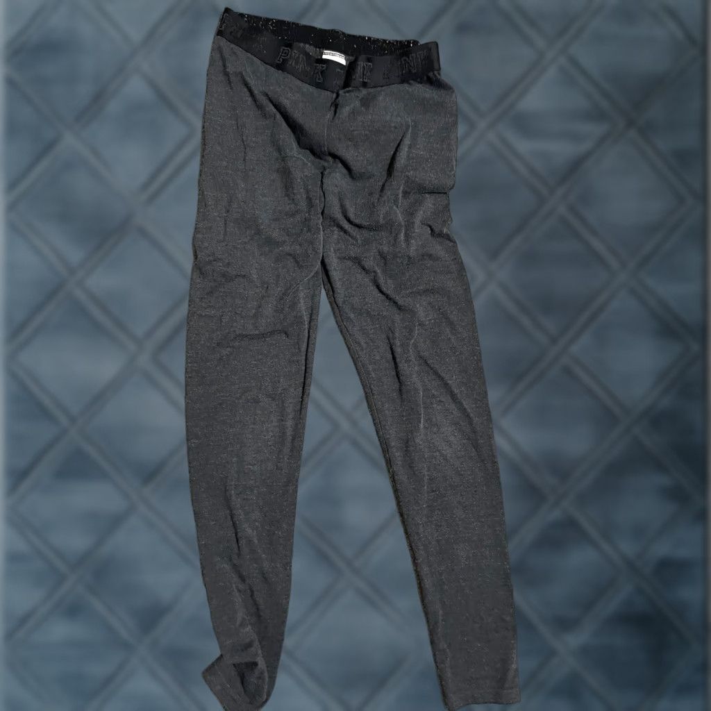 Victoria's Secret Vintage Pink Victoria's Secret Women’s Small Gray Solid Leggings Yoga Activewear Elastic Waist Size 28" / US 6 / IT 42 - 1 Thumbnail