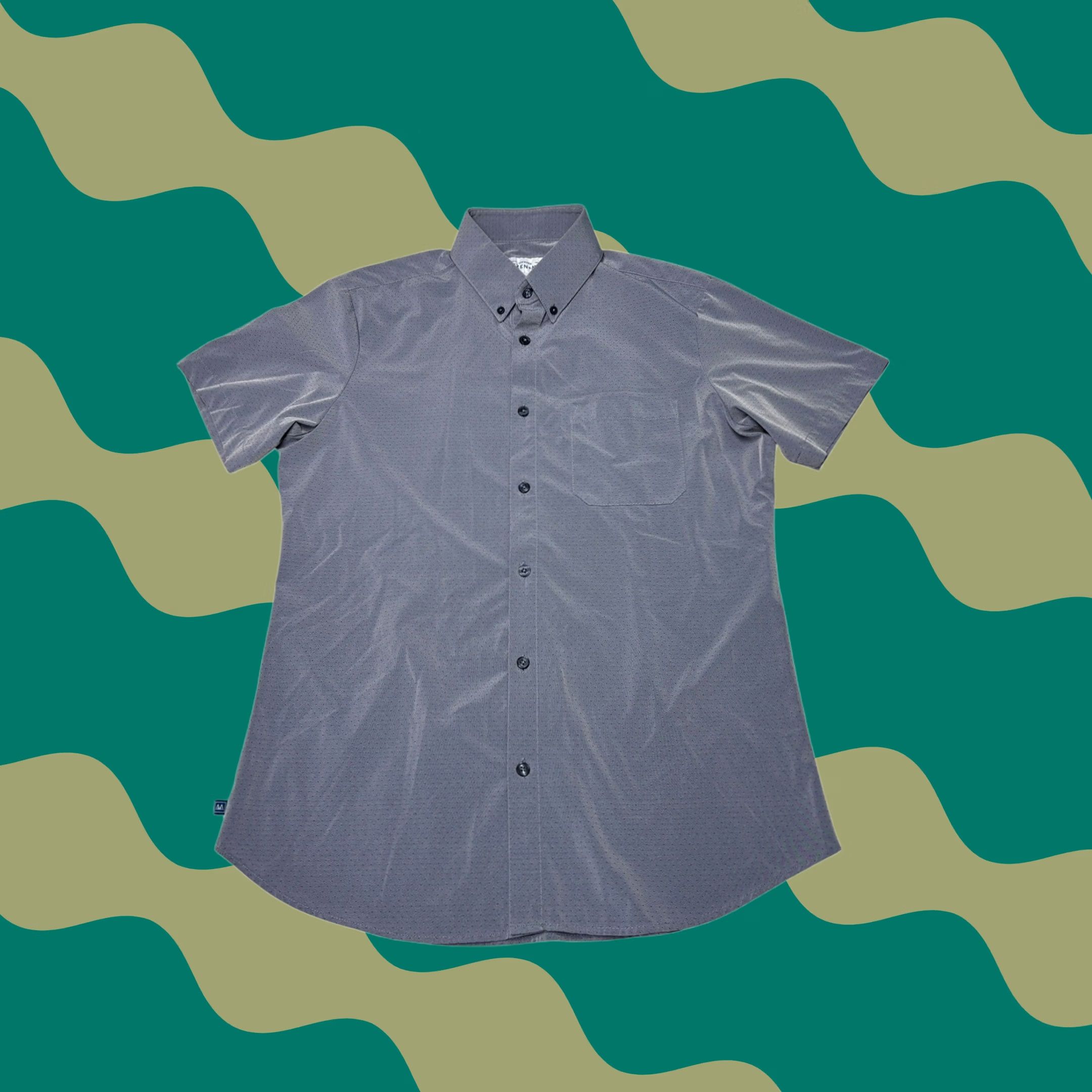 Mizzen+Main Mizzen + Main Leeward Short Sleeve Button Down Shirt Mens Blue Micro Dot Trim Fit M Size US M / EU 48-50 / 2 - 1 Thumbnail