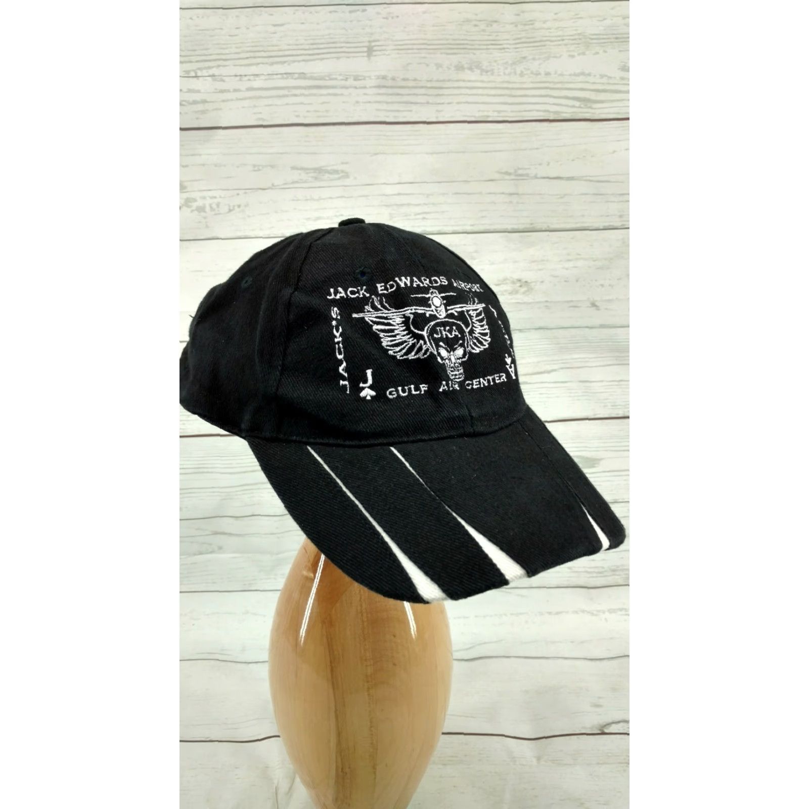 Vintage Jack Edwards Airport Gulf Air Center Black Hat Size ONE SIZE - 4 Thumbnail