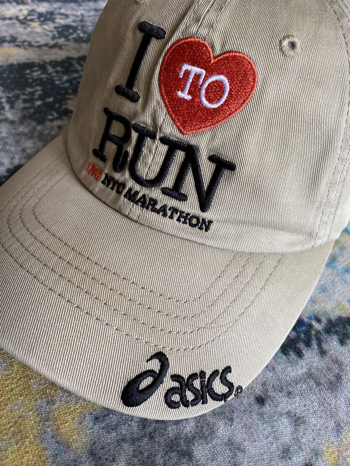 Asics × Japanese Brand × Vintage Vintage ASICS “I ❤️ to run” NYC cap Size ONE SIZE - 2 Thumbnail