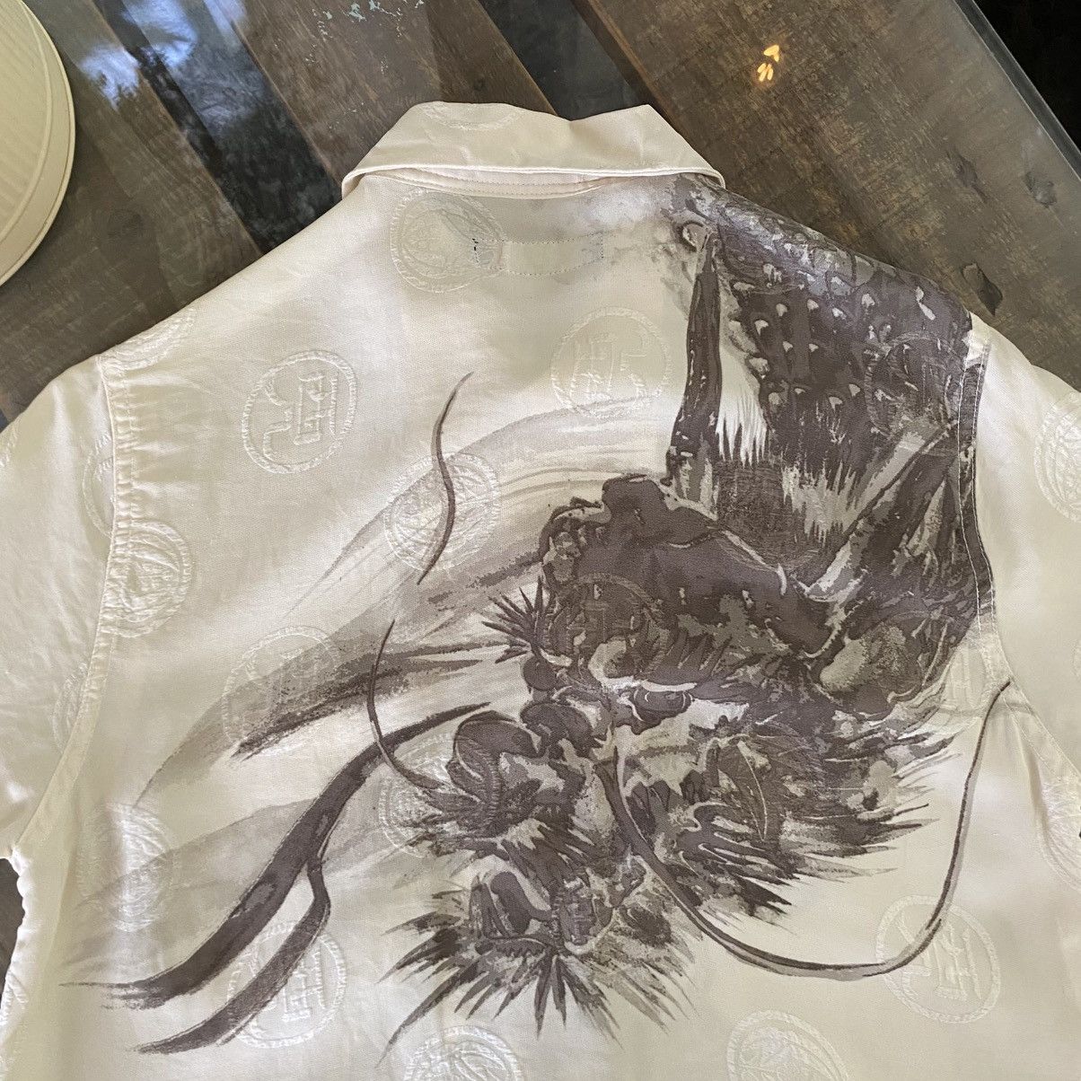 Designer Japan Brand Ivory Ink Tiger Shirt Size US M / EU 48-50 / 2 - 14 Thumbnail