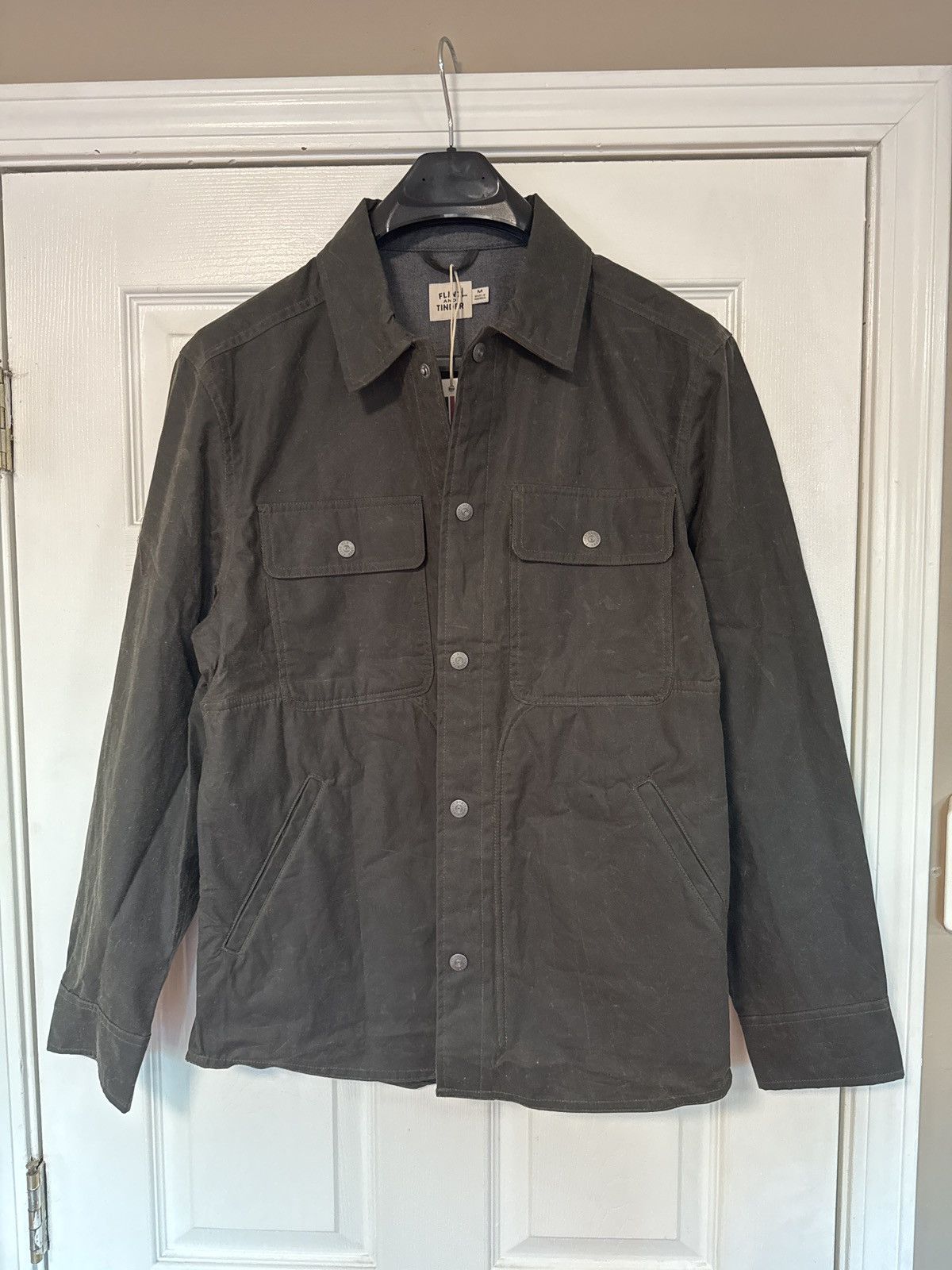 Flint And Tinder Bighorn Waxed Shirt Jacket in Forest NWT Size US M / EU 48-50 / 2 - 1 Thumbnail
