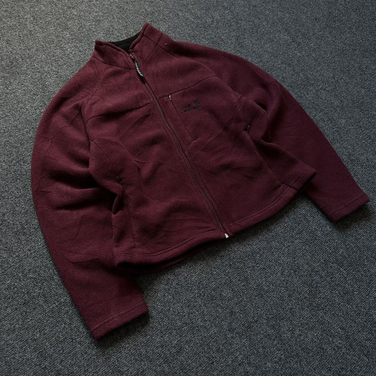 Jack Wolfskin VTG Women’s Fleece Jacket Size L Burgundy Zip Sweater Size L / US 10 / IT 46 - 1 Thumbnail