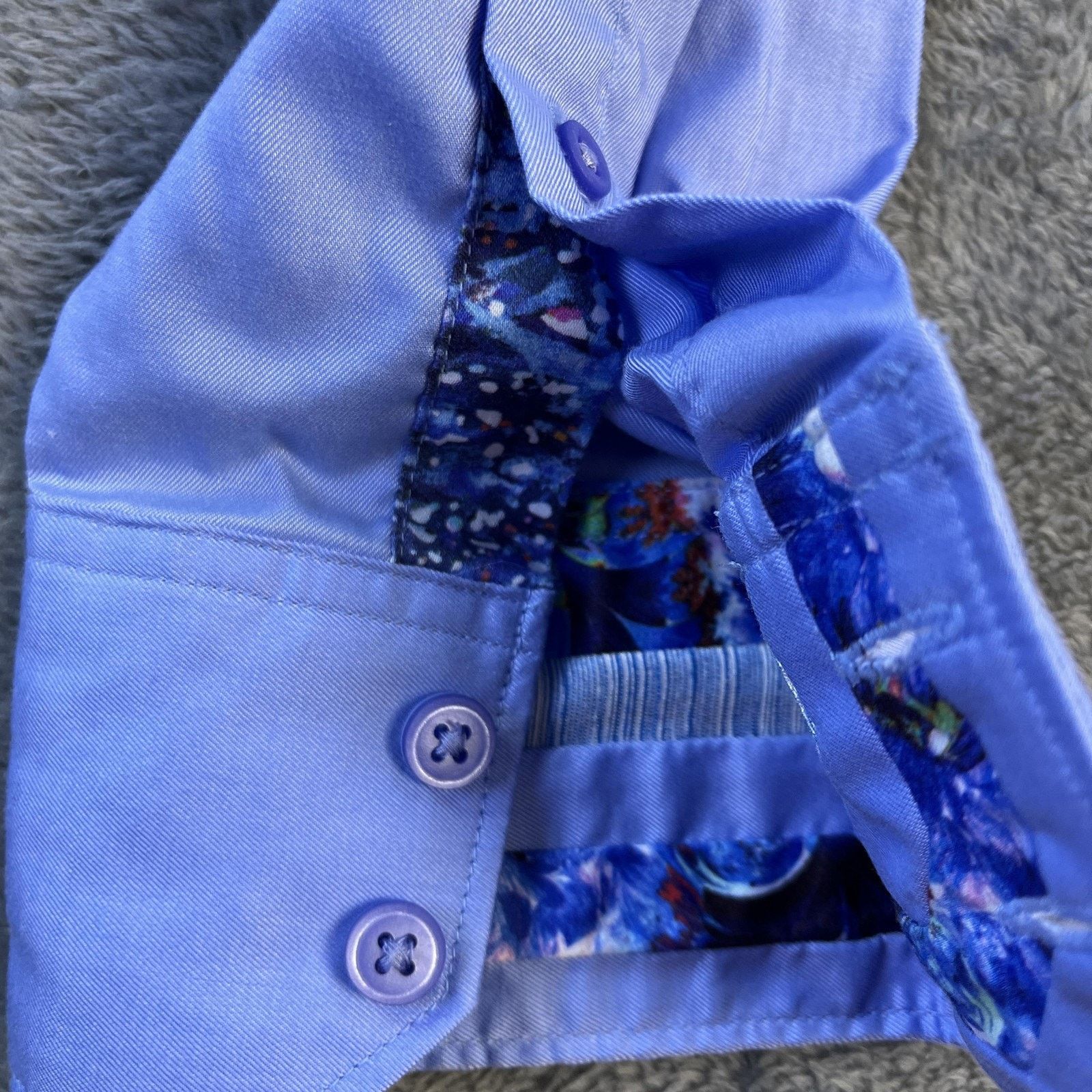 Robert Graham Robert Graham Men's Medium Light Blue Shirt - Floral Trim Size US M / EU 48-50 / 2 - 10 Thumbnail