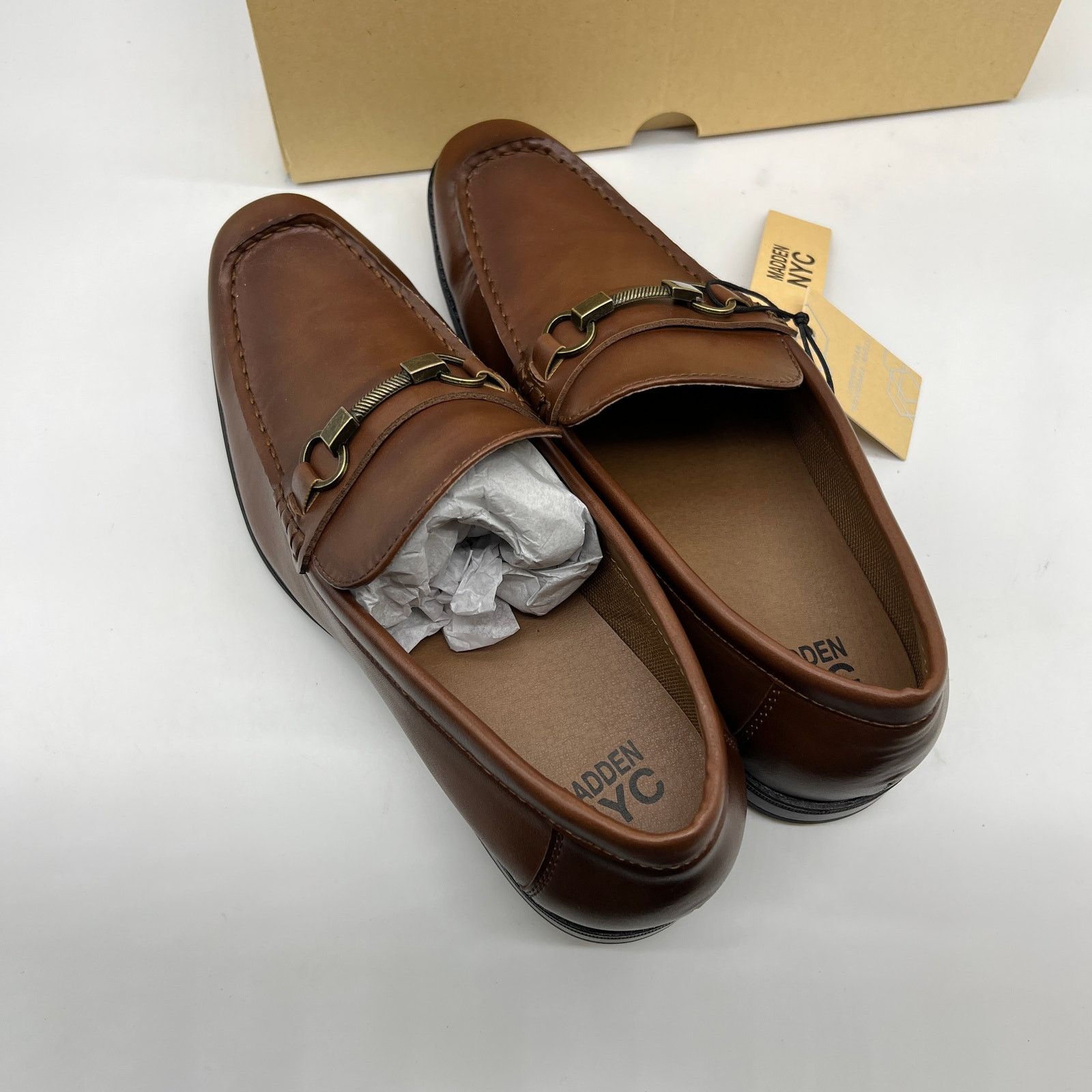 Other Madden NYC Men's Gunner Dress Loafer Brown Cognac Size 9.5 Size US 9.5 / EU 42-43 - 5 Thumbnail
