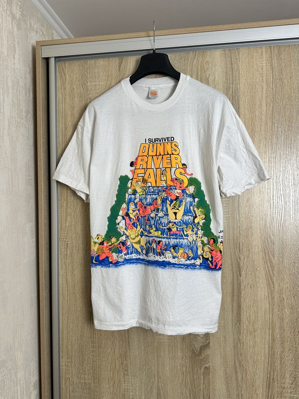 Quiksilver 🔥 90s I Survived Dunns River Falls Jamaica Vintage T Shirt Size US L / EU 52-54 / 3 - 2 Thumbnail