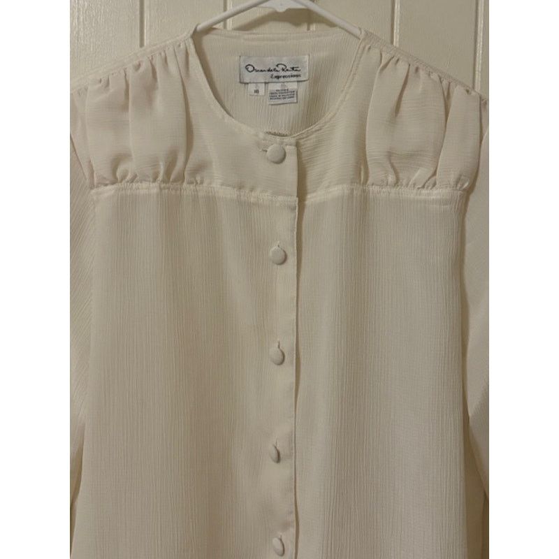 Oscar De La Renta RARE Vintage Oscar De la Renta Sheer Button Down Blouse 10 Size L / US 10 / IT 46 - 4 Thumbnail