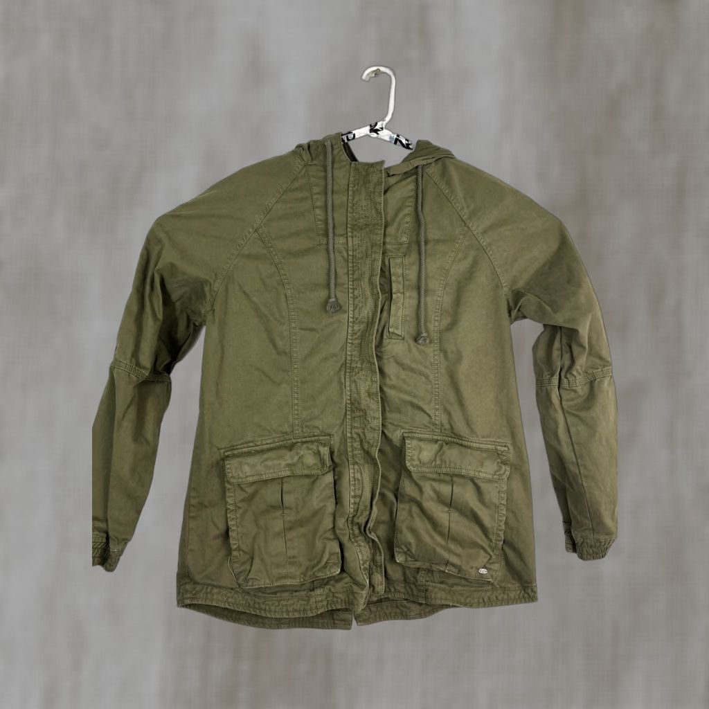 American Eagle Outfitters American Eagle Jacket Women Medium Army Green Full Zip Field Pockets Military Womens Size M / US 6-8 / IT 42-44 - 1 Thumbnail