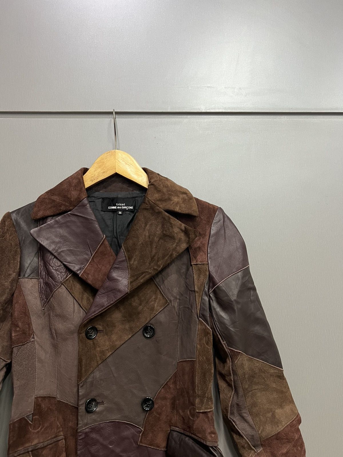 Tricot Comme des Garcons 2002 Tricot Comme Des Garcons Leather Trench Coat Patchwork Size M / US 6-8 / IT 42-44 - 3 Thumbnail