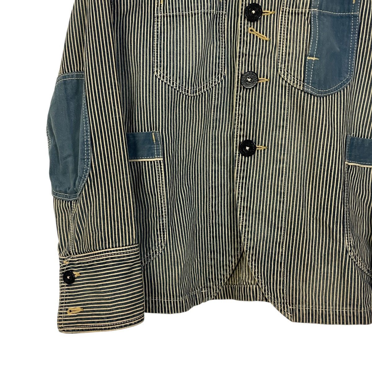 Porter Classic Vintage Porter Classic Hickory Stripe Patchwork Jacket Size US M / EU 48-50 / 2 - 3 Thumbnail