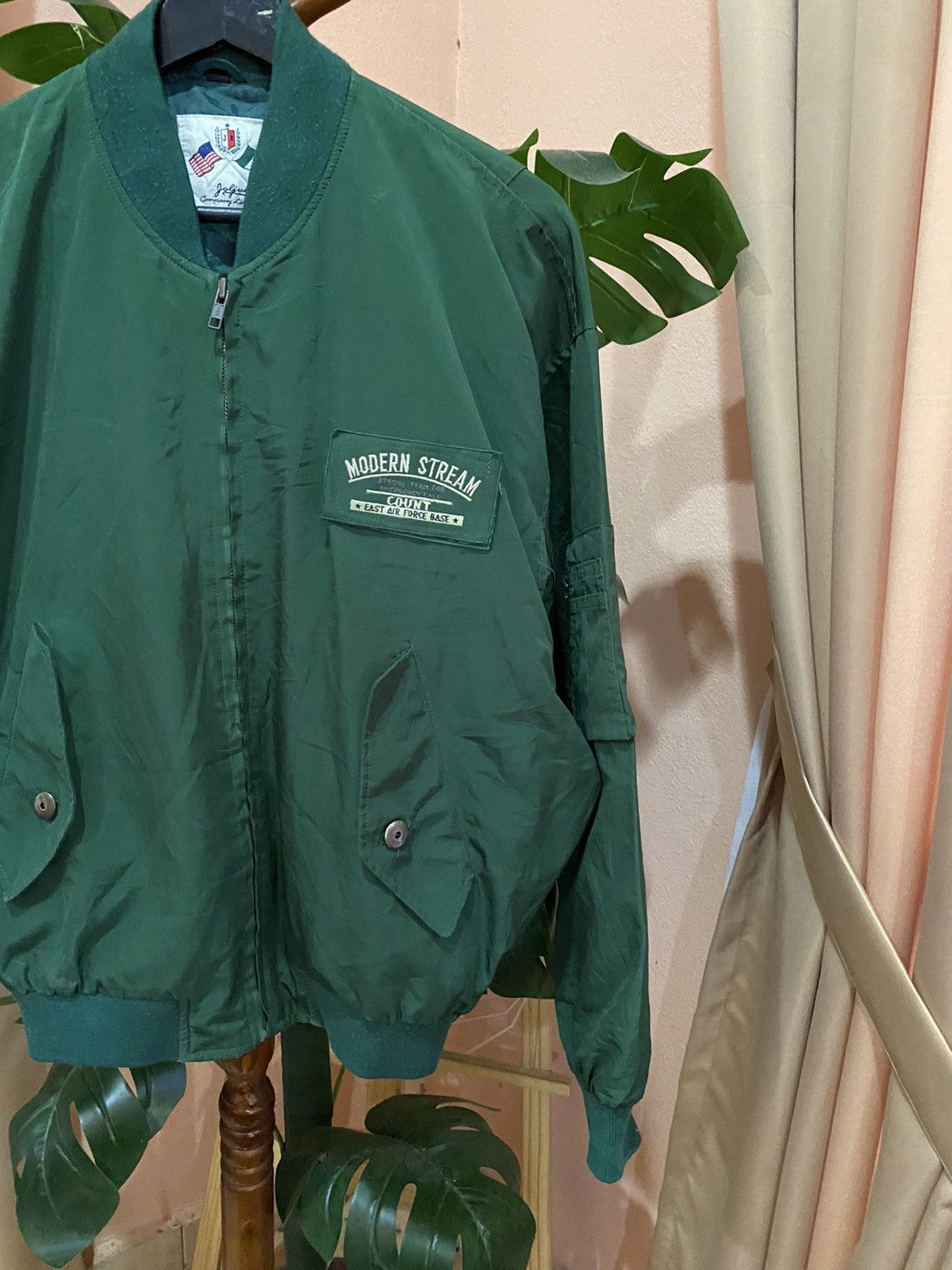 Other Vintage Modern Stream Green Bomber Jacket by Jolgura Company Size US L / EU 52-54 / 3 - 4 Thumbnail