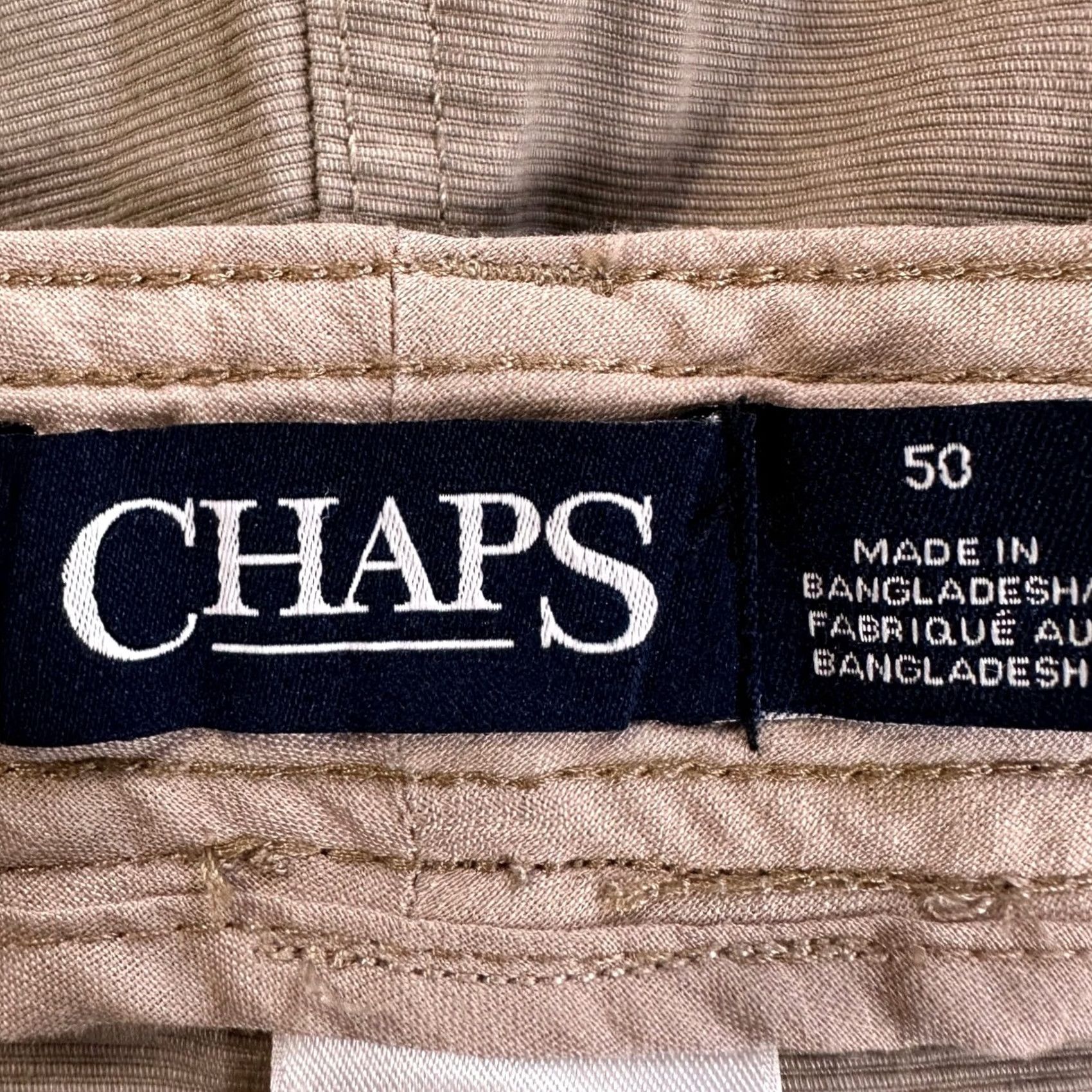 Chaps Chaps Cargo Shorts Mens 50 Beige Flat Front Pocket Stretch Utility Safari Hiking Pants Shorts Size US 34 / EU 50 - 3 Thumbnail