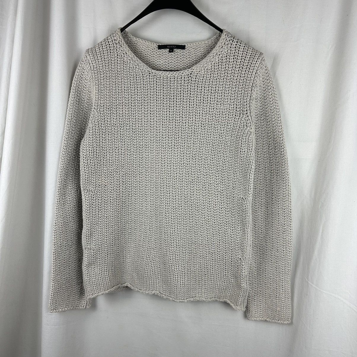 Gucci Gucci Chunky Cotton Knit Sweater Light Grey Size US S / EU 44-46 / 1 - 1 Thumbnail