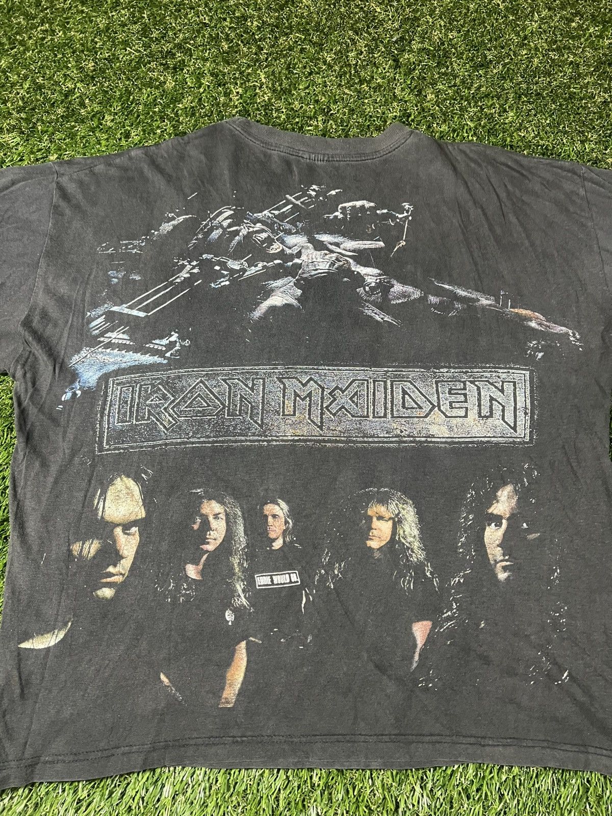 Band Tees Vintage 90s Faded Iron Maiden Bootleg All Over Print AOP Tee Size US XL / EU 56 / 4 - 4 Thumbnail