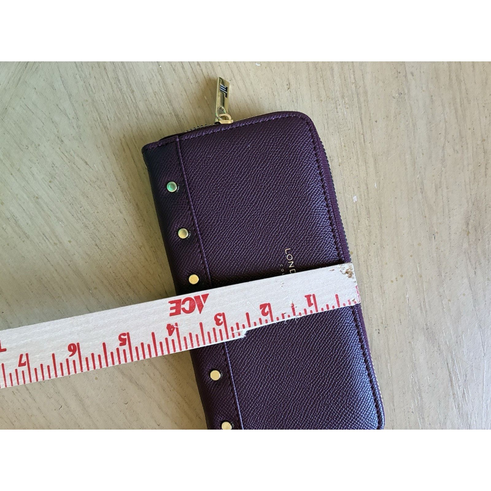 London Fog London Fog Sofia Studded Tote Bag & Matching Wallet Plum Size ONE SIZE - 11 Thumbnail