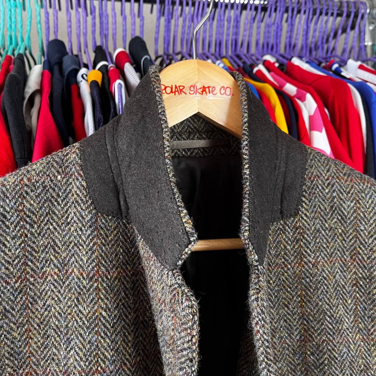 Harris Tweed Harris Tweed Herringbone Brown Wool Coat Blazer Jacket Size 42R - 11 Thumbnail