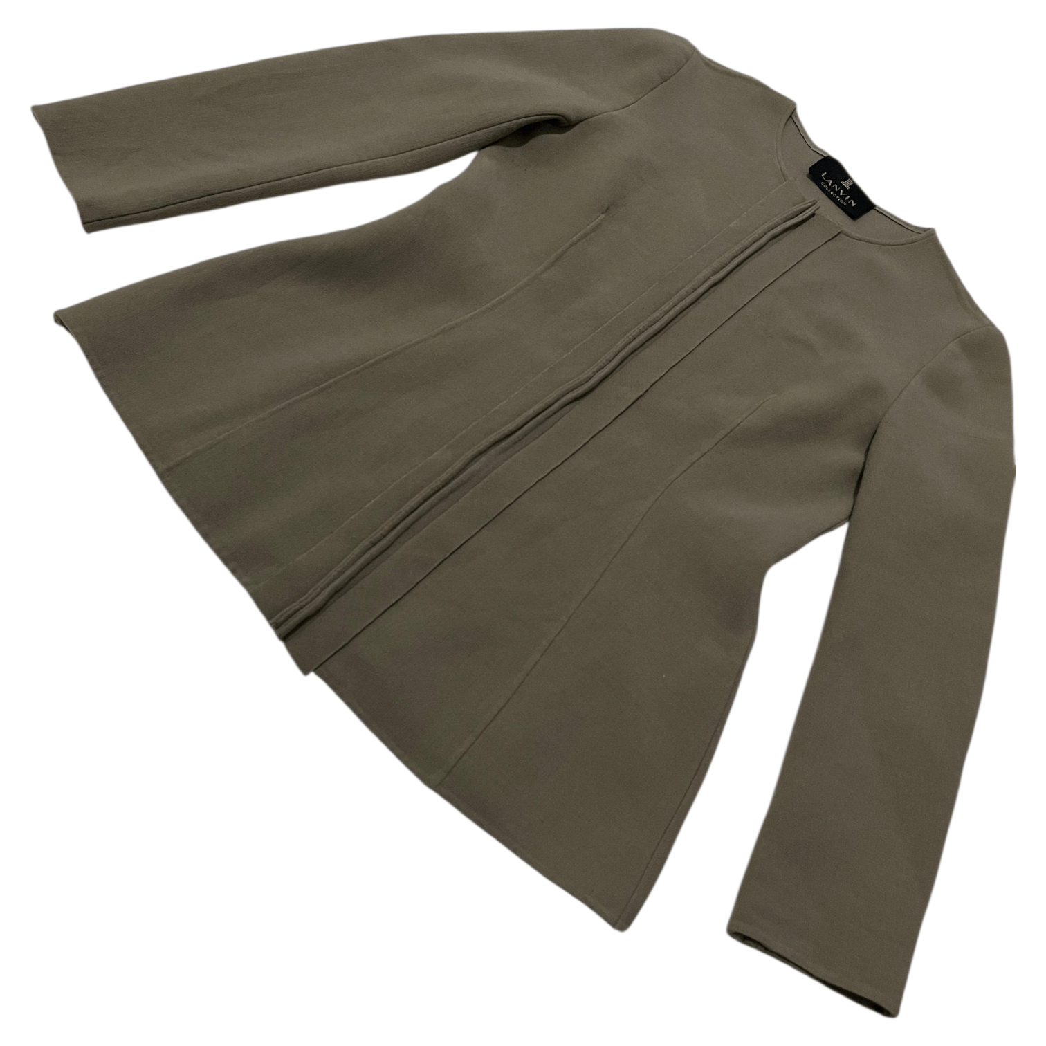Lanvin Lanvin Collection 15 Taupe Collarless Structured Knit Jacket Size M / US 6-8 / IT 42-44 - 2 Thumbnail