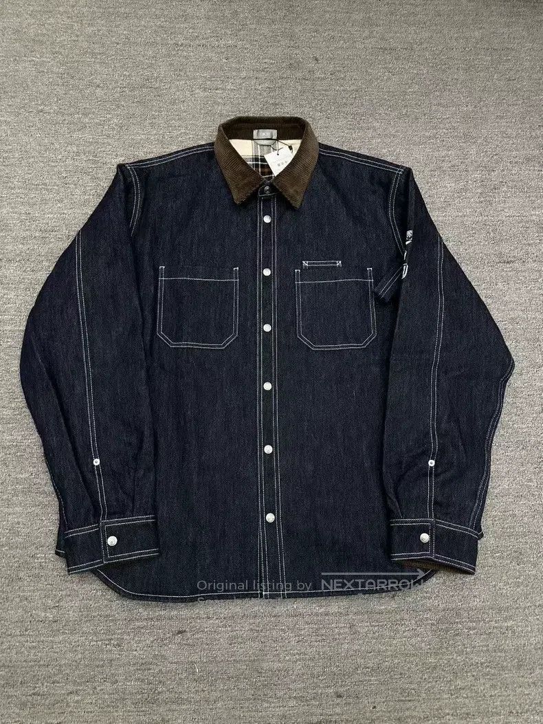 Dior Dior Size 43 Corduroy stitched denim slogan jacket Size US XS / EU 42 / 0 - 1 Thumbnail
