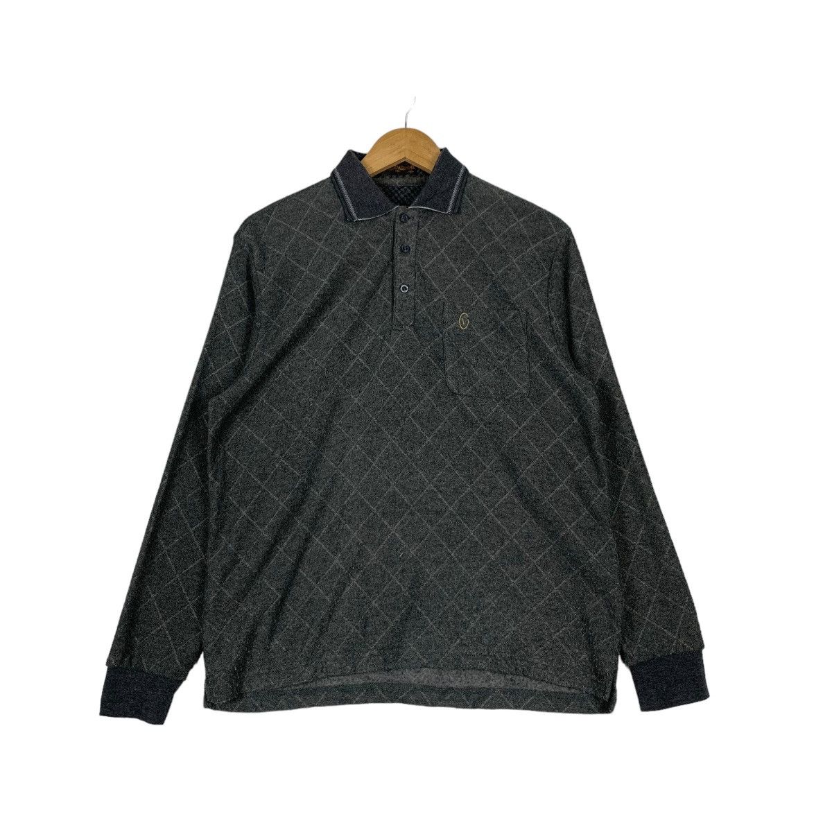 Gianni Valentino GIANNI VALENTINO Checked Long Sleeve Polo Shirt #1165-C53 Size US M / EU 48-50 / 2 - 1 Thumbnail