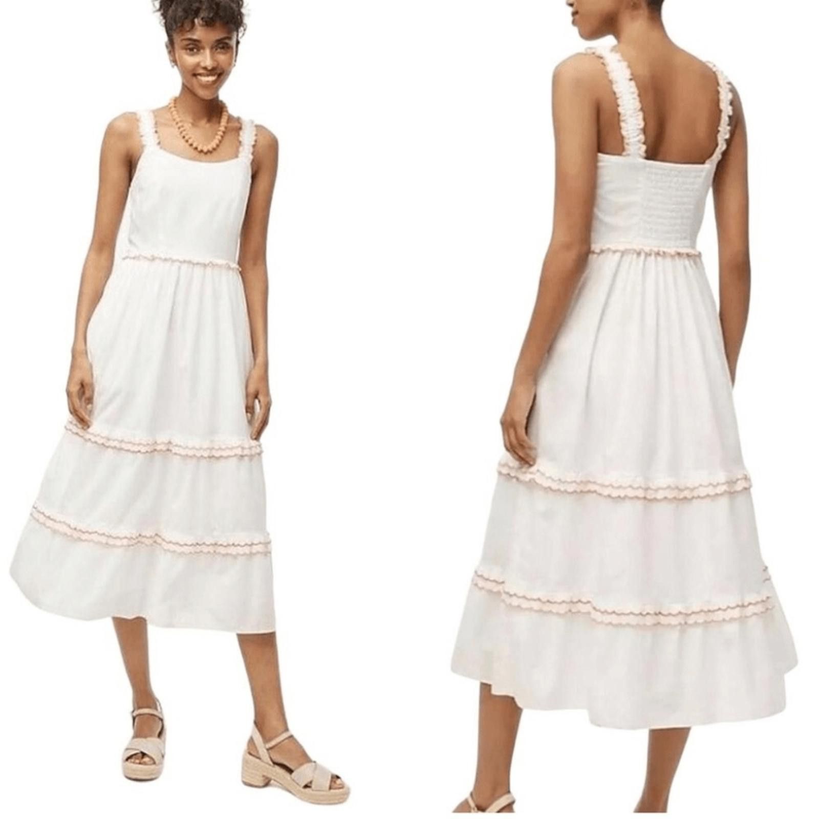 J.Crew J Crew Scalloped Trim Tiered Midi Dress Size XS / US 0-2 / IT 36-38 - 1 Thumbnail