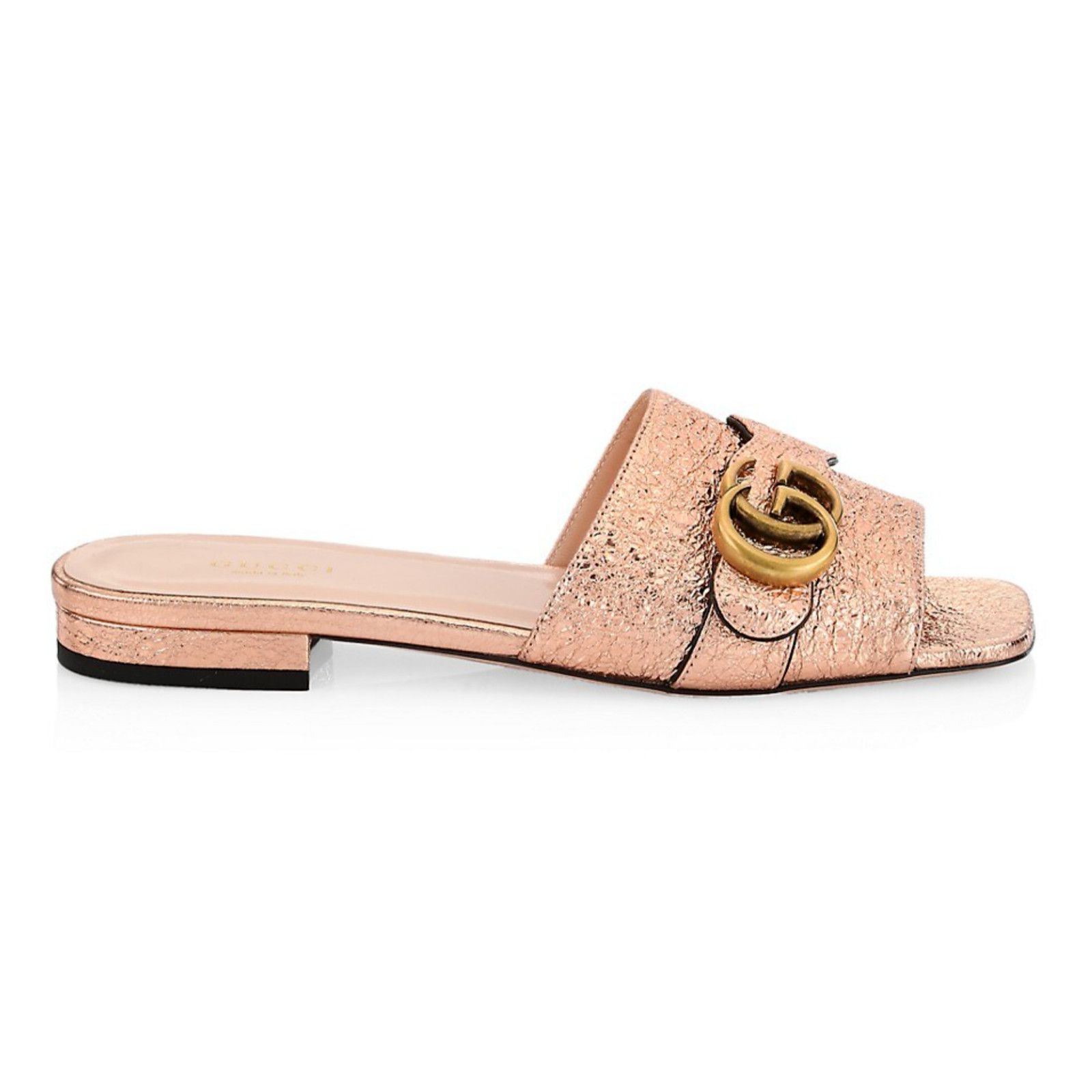 Rose gold gucci slides hot sale
