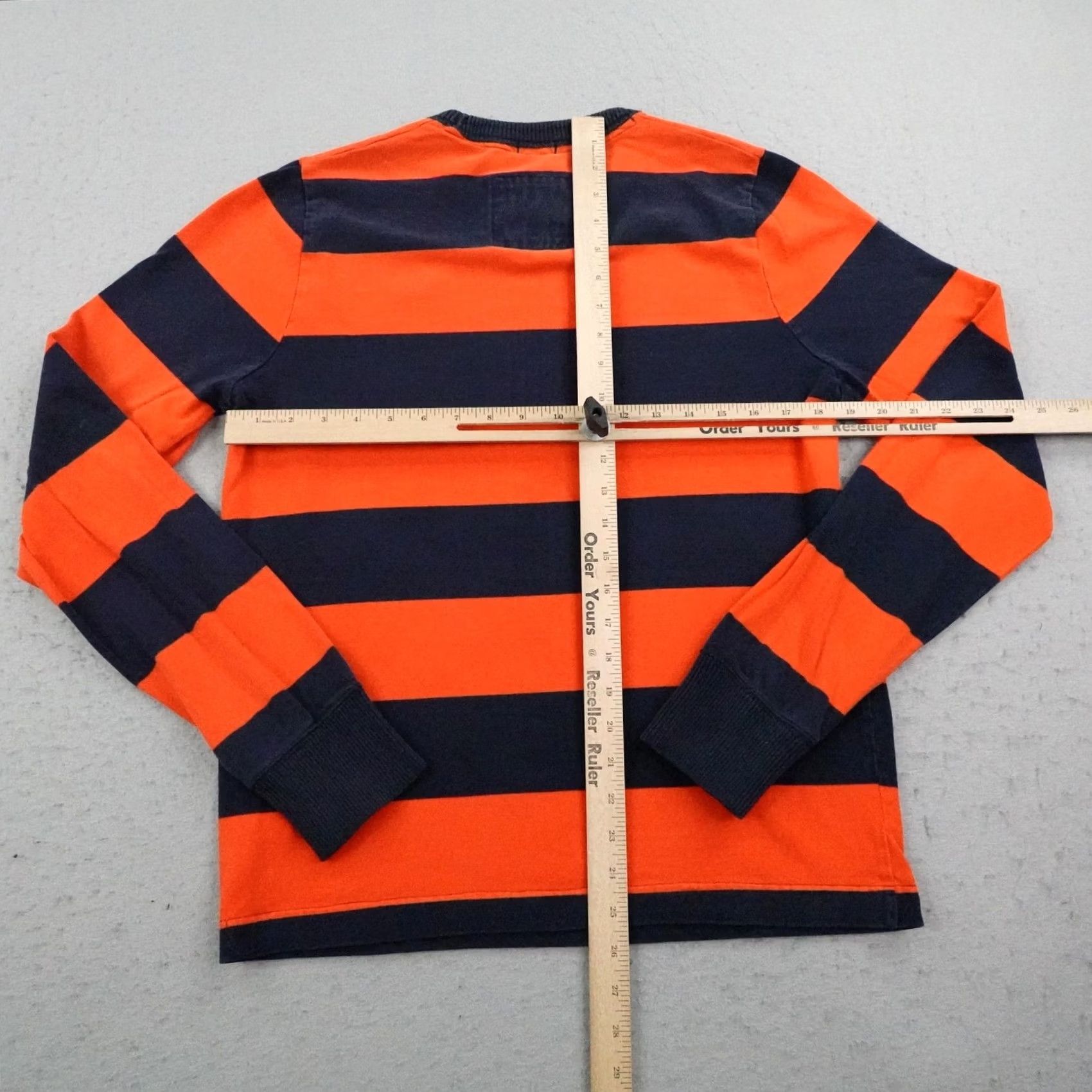 Abercrombie & Fitch Abercrombie & Fitch Sweater Mens Large Blue Orange Stripes Pullover Muscle Y2K Size US L / EU 52-54 / 3 - 5 Thumbnail