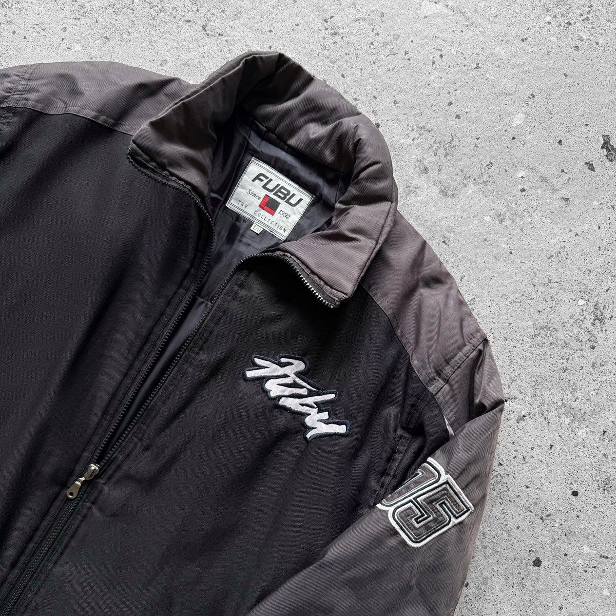 Fubu FUBU Vintage Jacket Black Grey Full Zip Hip Hop Streetwear Size US L / EU 52-54 / 3 - 3 Thumbnail