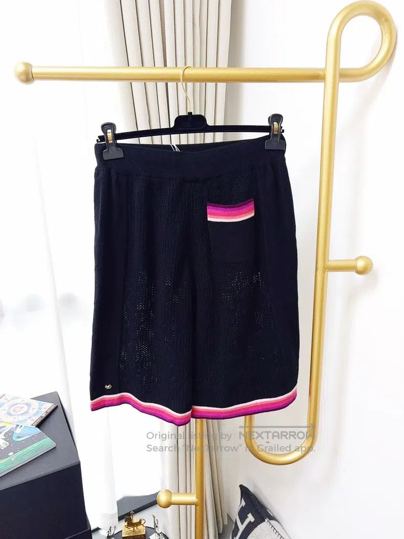 Chanel Chanel 24C black and pink white rolled-edged hollow knitte Size 25" / US 0 / IT 36 - 3 Thumbnail