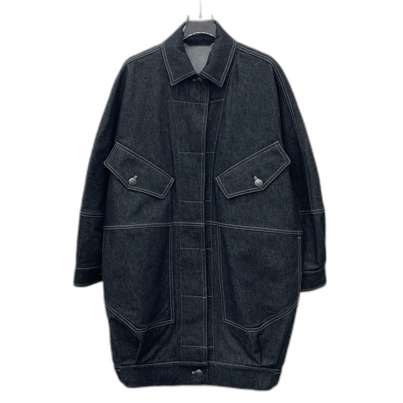 Max Mara Maxmara Black Cotton Long Sleeve Denim Jacket Size US S / EU 44-46 / 1 - 1 Thumbnail
