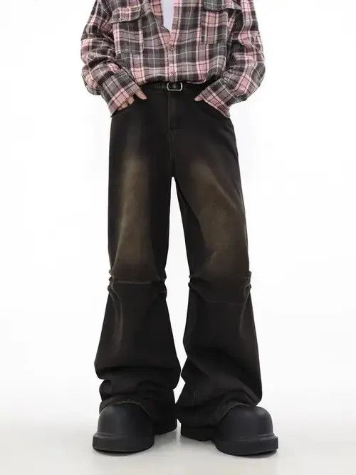 Japanese Brand Vintage vibe washed pleated straight-leg jeans Size US 32 / EU 48 - 1 Thumbnail