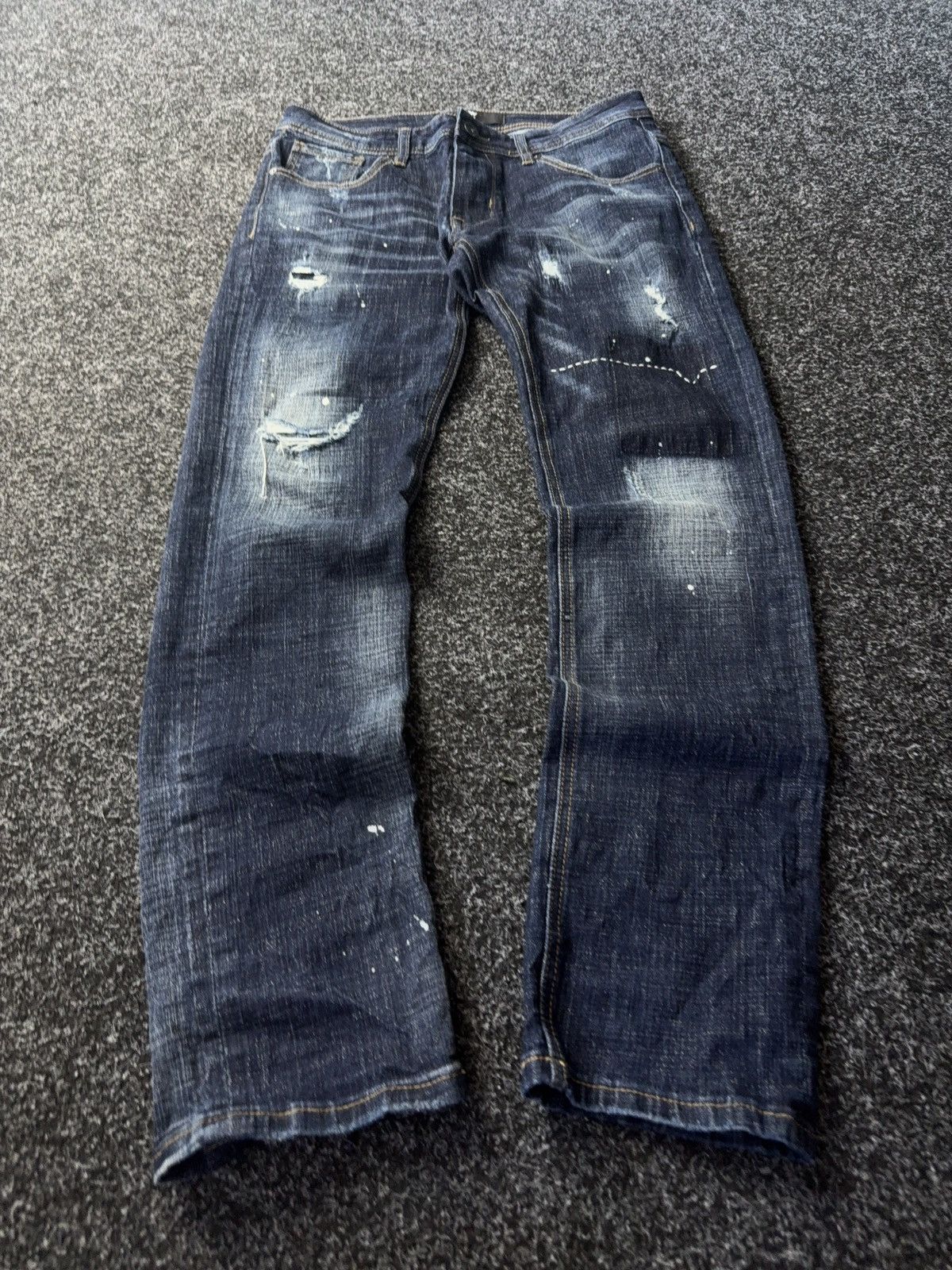 WWE Vintage 00s Wrestling WWE Distressed official denim pants Size US 31 - 1 Thumbnail
