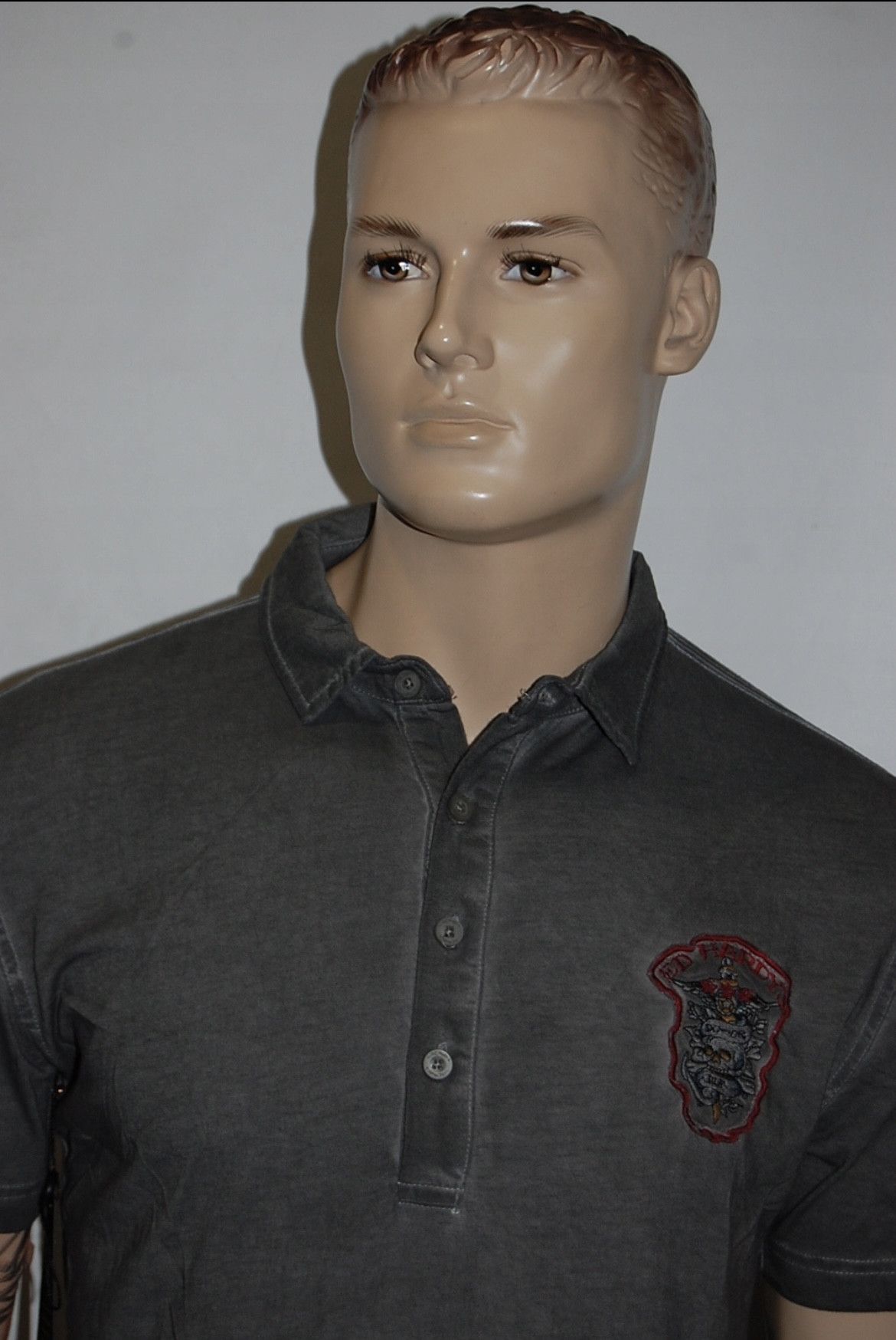 Ed Hardy Y2K ED HARDY CHRISTIAN AUDIGIER PUNK DO OR DIE POLO GRAY Size US M / EU 48-50 / 2 - 5 Thumbnail