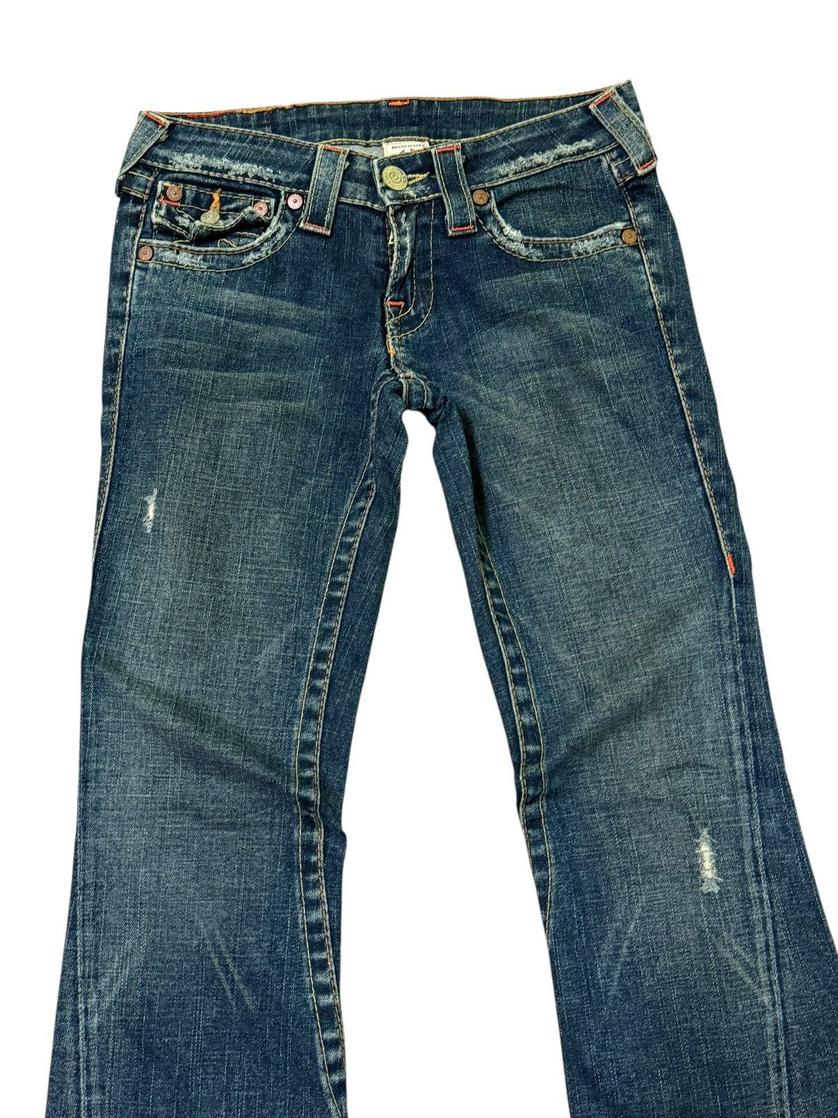 True Religion Flared TRUE RELIGION Distressed Low Rise Bootcut Size US 27 - 4 Thumbnail