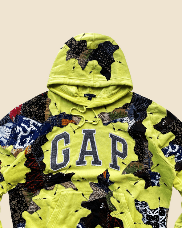 Gap REWORKED 1 OF 1 BATIK PATCHWORKS HOODIE SIZE L Size US L / EU 52-54 / 3 - 5 Thumbnail